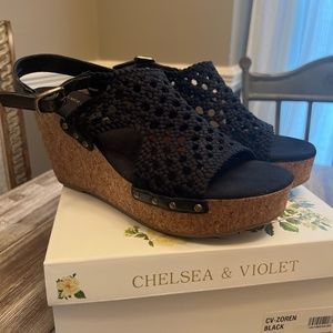 Black wedge sandal